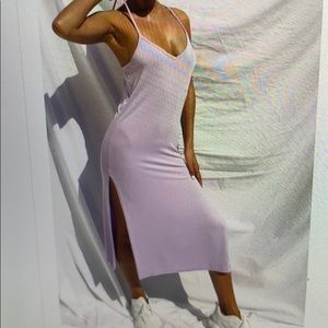 Lilac Jersey Split Cami Midid Dress